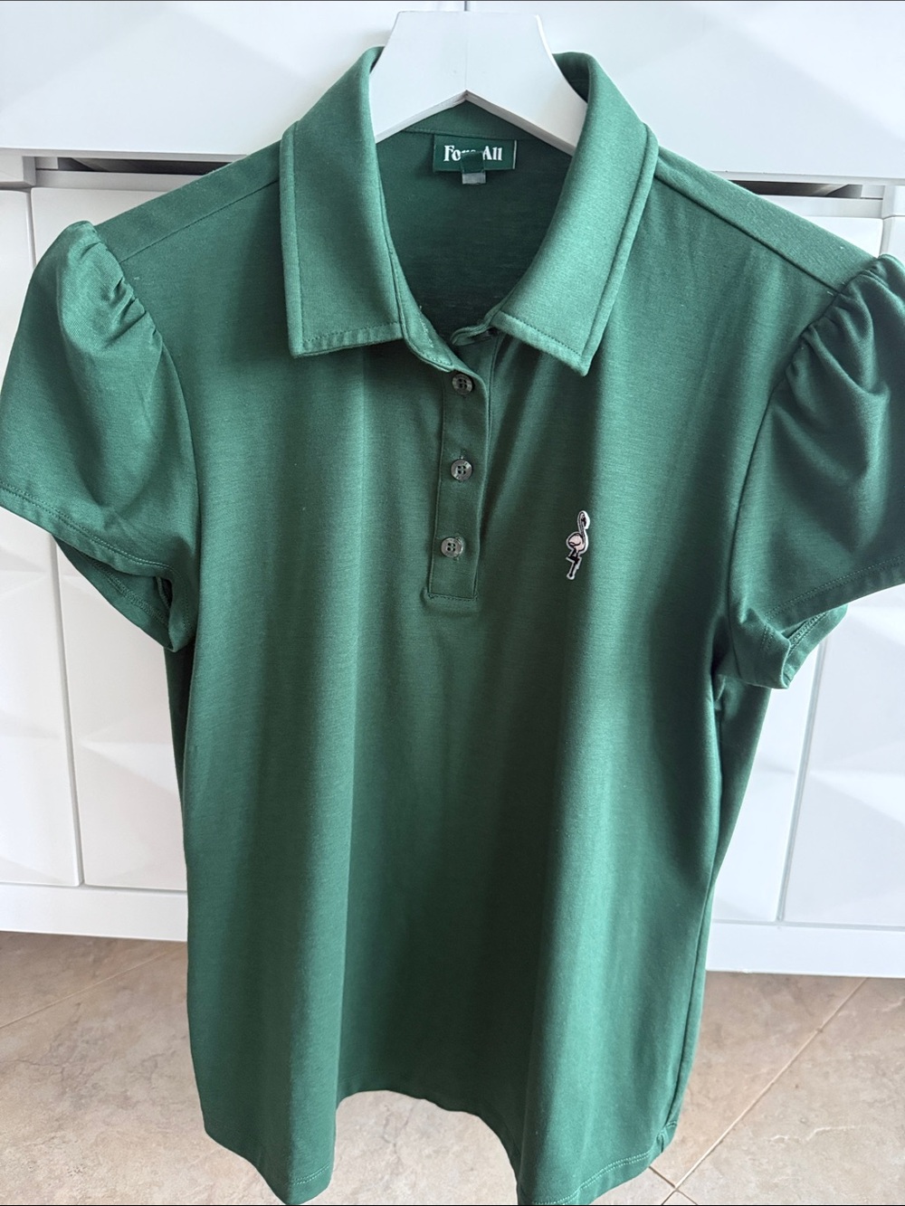 ⛳️Fore All Golf Polo with cute feminine sleeves. Size Large